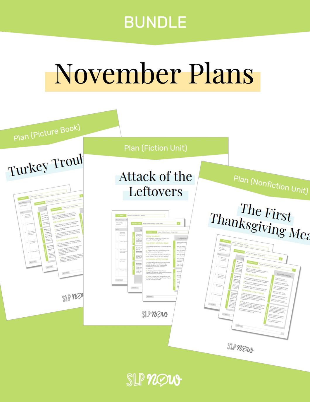 November Therapy Plans